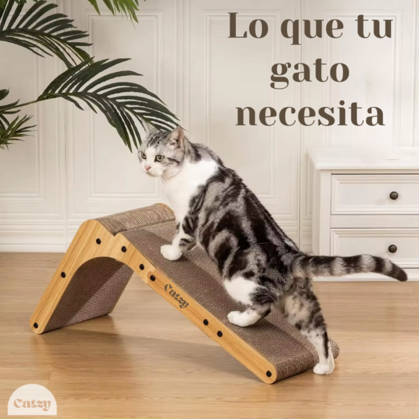 Catzy I Tabla Rascadora en Escuadra L de 70 cm Juguete Rascador para Gato Catnip - Image 4