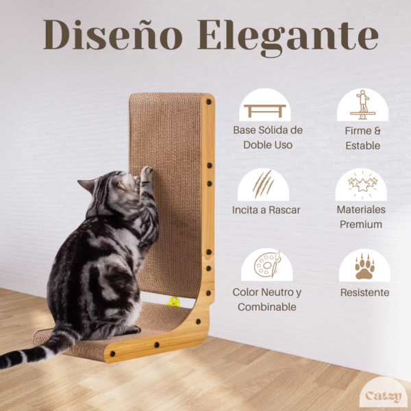 Catzy I Tabla Rascadora en Escuadra L de 70 cm Juguete Rascador para Gato Catnip - Image 5