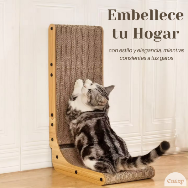 Catzy I Tabla Rascadora en Escuadra L de 70 cm Juguete Rascador para Gato Catnip - Image 8